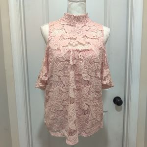 Womens pink lace top